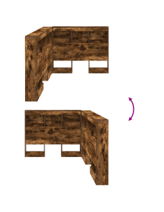 Testata contenitore Rovere fumé 90 cm Legno multistrato 2