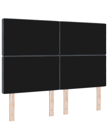 Testiera LED con testiera Grigio scuro 144 cm Poliestere