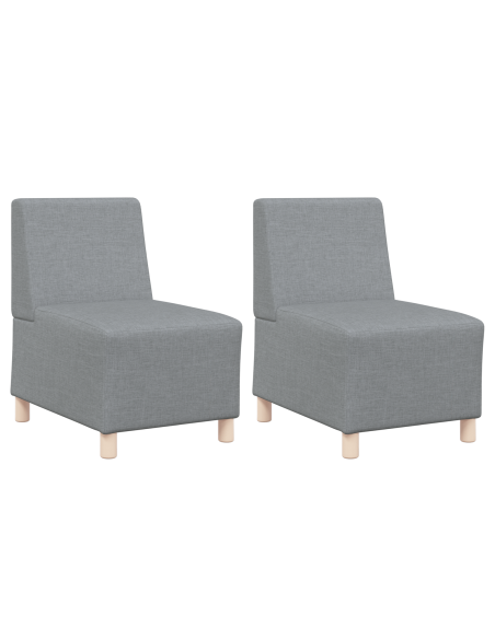 Poltrona Divano Grigia Chiara 55 cm Tessuto 2 pcs Grigio chiaro