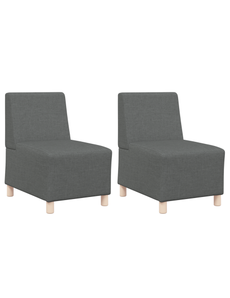 Poltrona Divano Grigia Chiara 55 cm Tessuto 2 pcs Grigio scuro
