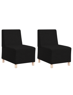 Unità di Divano Modulare Senza Braccioli 2 pcs Nero 2