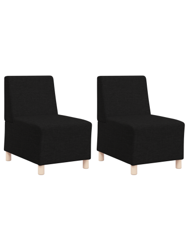 Unità di Divano Modulare Senza Braccioli 2 pcs Nero