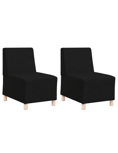 Poltrona Divano Grigia Chiara 55 cm Tessuto 2 pcs Nero