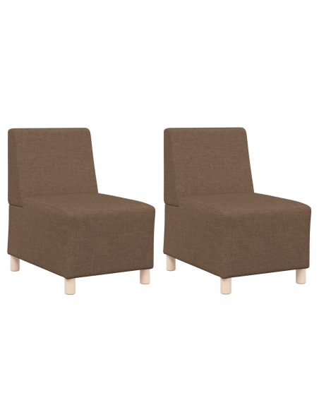 Poltrona Divano Grigia Chiara 55 cm Tessuto 2 pcs Marrone