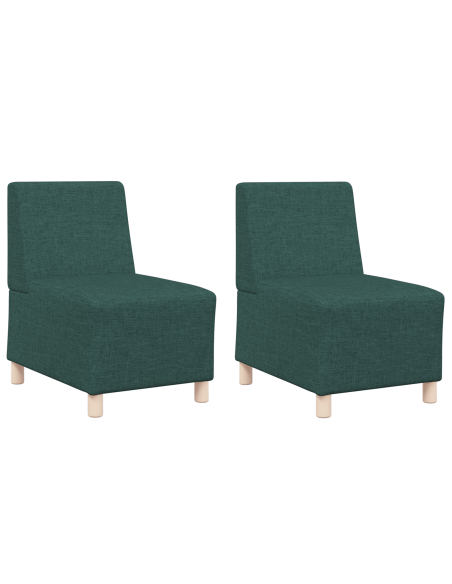 Poltrona Divano Grigia Chiara 55 cm Tessuto 2 pcs Verde scuro