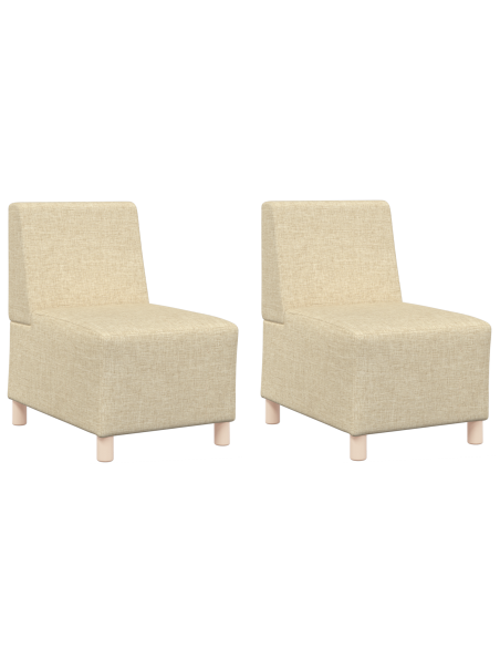 Poltrona Divano Grigia Chiara 55 cm Tessuto 2 pcs Crema