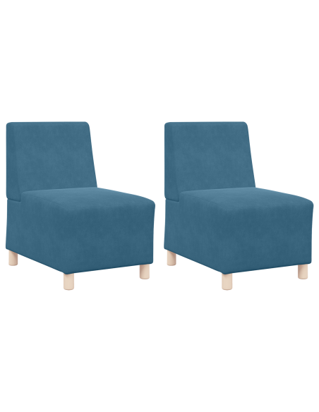 Poltrone Divano 2 pcs Blu 55 x 74 x 82 cm Velluto