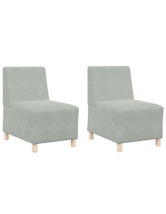 Unità di Divano Modulare Senza Braccioli 2 pcs Grigio chiaro 2