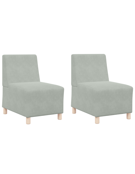 Poltrone Divano 2 pcs Grigio chiaro 55 x 74 x 82 cm Velluto