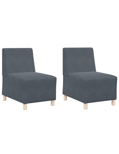 Unità di Divano Modulare Senza Braccioli 2 pcs Grigio scuro