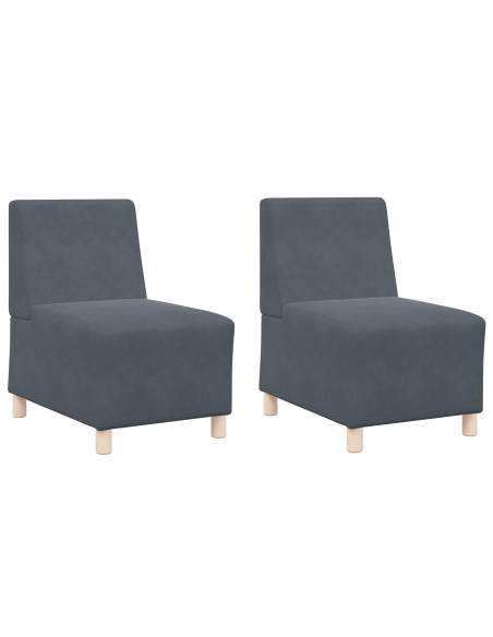 Unità di Divano Modulare Senza Braccioli 2 pcs Grigio scuro