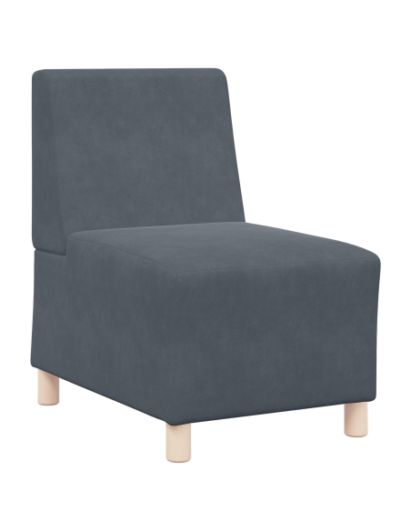 Unità di Divano Modulare Senza Braccioli 2 pcs Grigio scuro