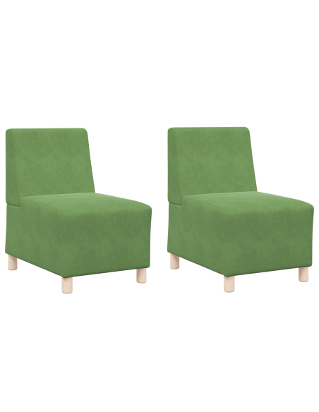 Poltrone Divano 2 pcs Verde chiaro 55 x 74 x 82 cm Velluto