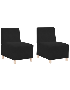 Unità di Divano Modulare Senza Braccioli 2 pcs Nero 2