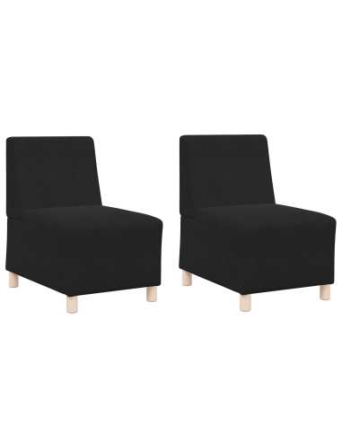 Unità di Divano Modulare Senza Braccioli 2 pcs Nero