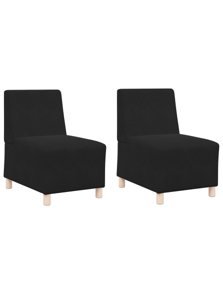Poltrone Divano 2 pcs Nero 55 x 74 x 82 cm Velluto