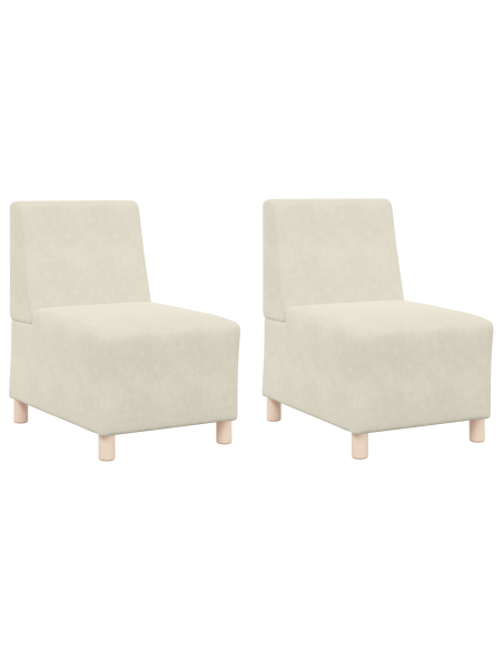 Poltrone Divano 2 pcs Crema 55 x 74 x 82 cm Velluto
