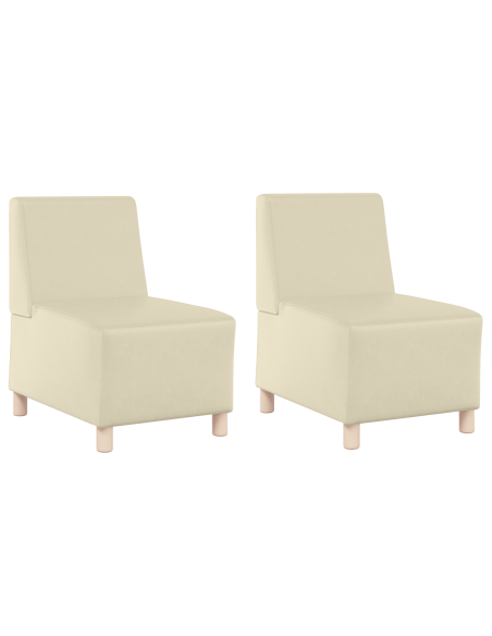 Poltrone Divano 2 pcs Crema 55 x 74 x 82 cm Pelle sintetica