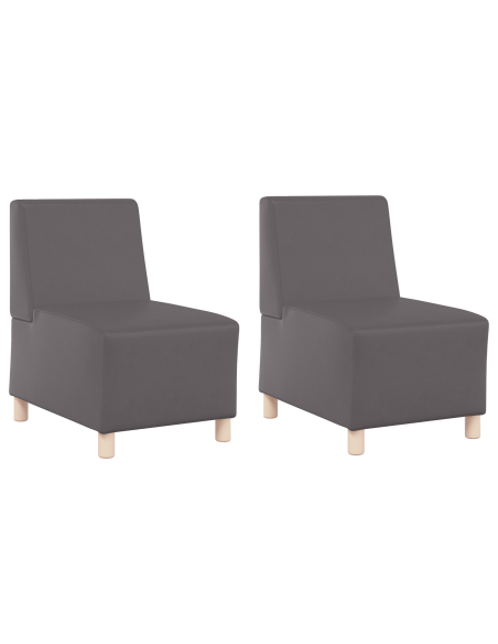 Poltrone Divano 2 pcs Grigio 55 x 74 x 82 cm Pelle sintetica