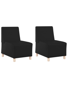 Unità di Divano Modulare Senza Braccioli 2 pcs Nero 2