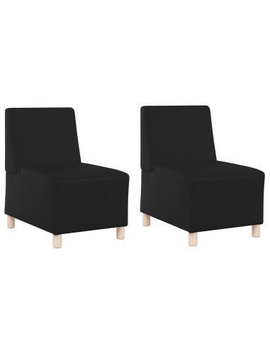 Unità di Divano Modulare Senza Braccioli 2 pcs Nero