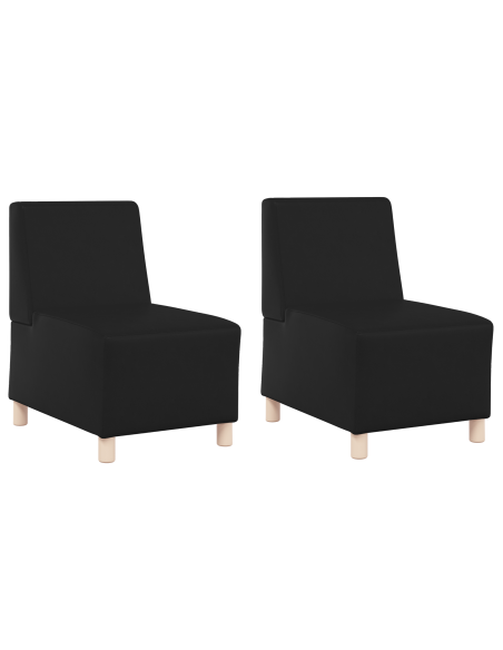 Poltrone Divano 2 pcs Nero 55 x 74 x 82 cm Pelle sintetica