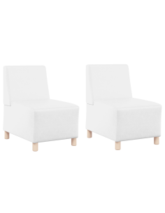 Unità di Divano Modulare Senza Braccioli 2 pcs Bianco 2