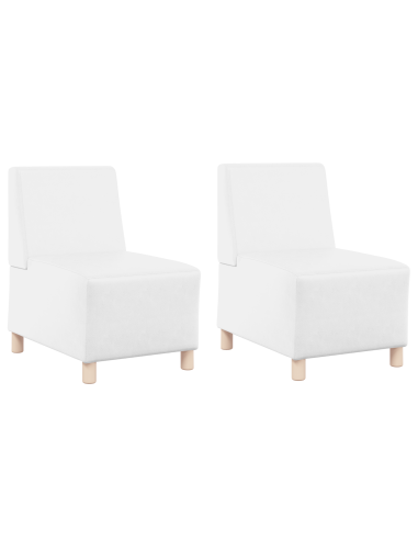 Unità di Divano Modulare Senza Braccioli 2 pcs Bianco