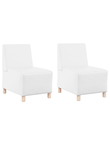 Unità di Divano Modulare Senza Braccioli 2 pcs Bianco