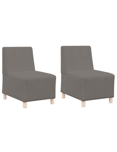 Unità di Divano Modulare Senza Braccioli 2 pcs Grigio chiaro 2