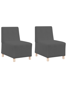 Unità di Divano Modulare Senza Braccioli 2 pcs Grigio scuro 2