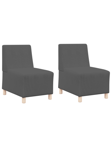 Unità di Divano Modulare Senza Braccioli 2 pcs Grigio scuro