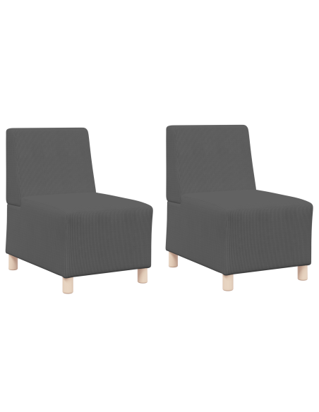 Unità di Divano Modulare Senza Braccioli 2 pcs Grigio scuro