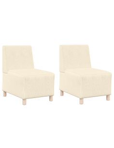 Unità di Divano Modulare Senza Braccioli 2 pcs Crema 2