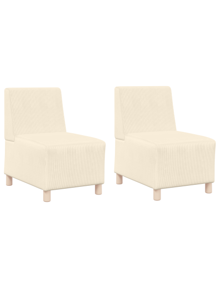 Unità di Divano Modulare Senza Braccioli 2 pcs Crema