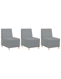 Unità di Divano Modulare Senza Braccioli 3 pcs Grigio chiaro 2