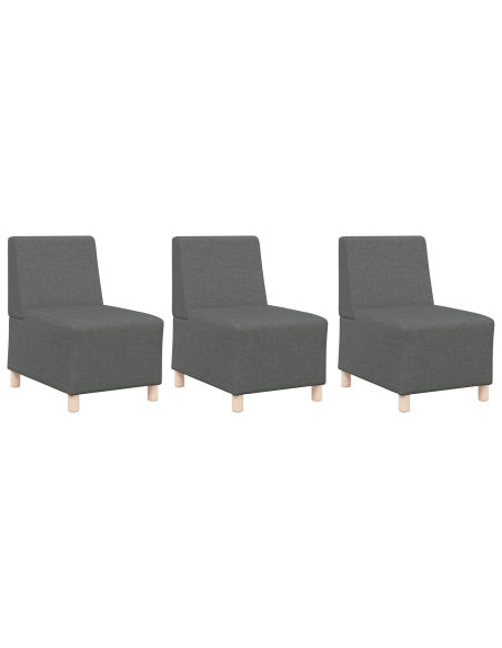 Poltrona Divano Grigia Chiara 55 cm Tessuto 3 pcs Grigio scuro