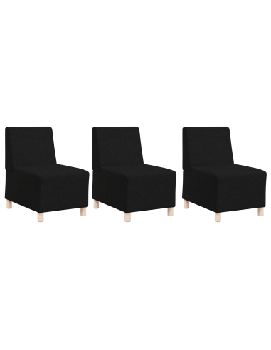 Unità di Divano Modulare Senza Braccioli 3 pcs Nero