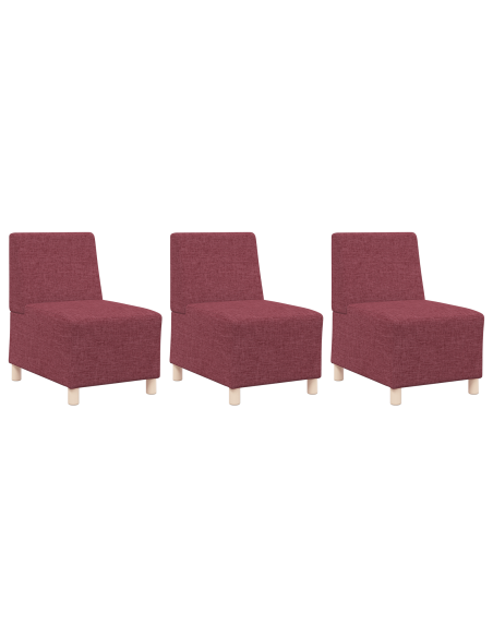 Poltrona Divano Grigia Chiara 55 cm Tessuto 3 pcs Rosso vino