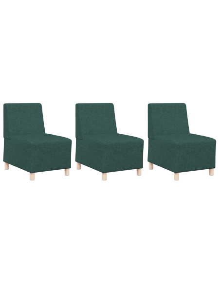 Poltrona Divano Grigia Chiara 55 cm Tessuto 3 pcs Verde scuro