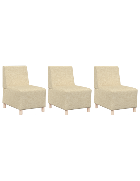 Poltrona Divano Grigia Chiara 55 cm Tessuto 3 pcs Crema