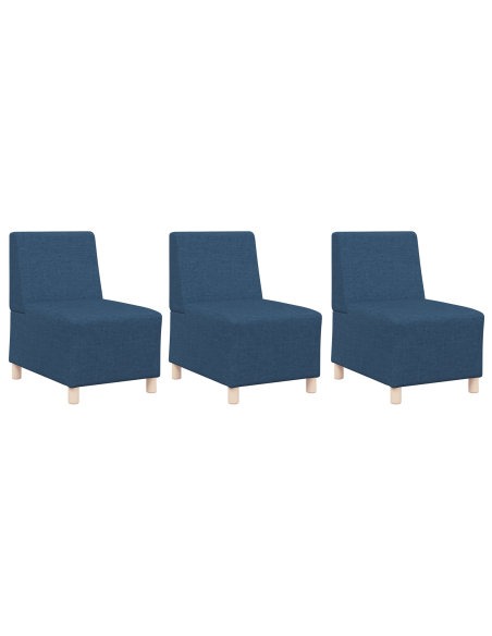 Poltrona Divano Grigia Chiara 55 cm Tessuto 3 pcs Blu