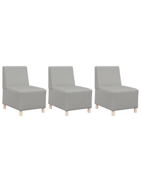 Poltrona Divano Grigia Chiara 55 cm Tessuto 3 pcs Grigio nuvola