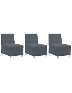 Unità di Divano Modulare Senza Braccioli 3 pcs Grigio scuro 2