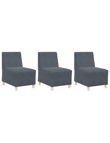 Unità di Divano Modulare Senza Braccioli 3 pcs Grigio scuro