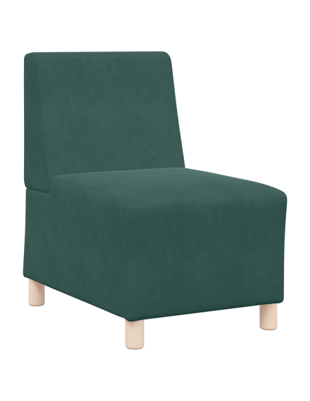 Poltrone Divano 3 pcs Verde scuro 55 x 74 x 82 cm Velluto