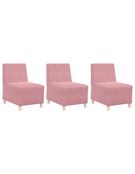 Poltrone Divano 3 pcs Rosa 55 x 74 x 82 cm Velluto