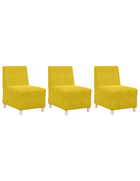 Poltrone Divano 3 pcs Giallo 55 x 74 x 82 cm Velluto