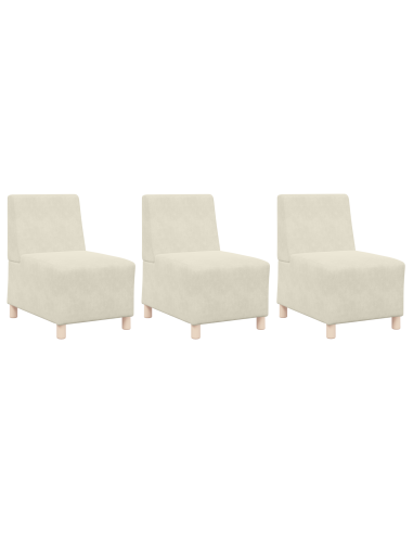 Unità di Divano Modulare Senza Braccioli 3 pcs Crema