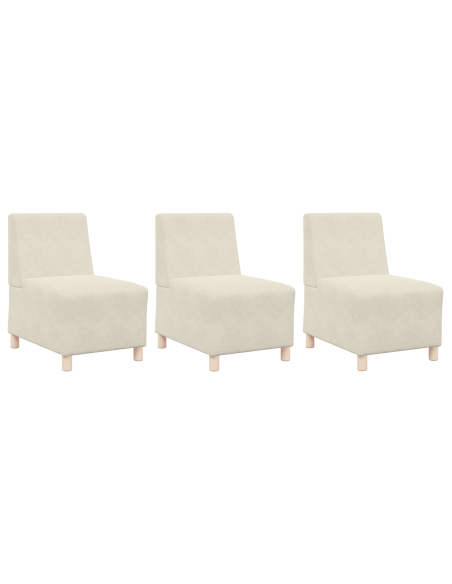 Poltrone Divano 3 pcs Crema 55 x 74 x 82 cm Velluto